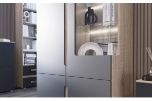 Гостиная "Ким-1" (графит софт - дуб сонома)