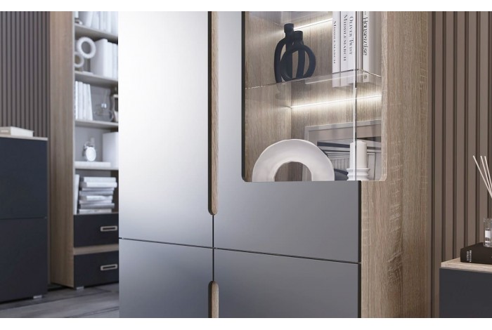 Гостиная Ким-1 графит софт - дуб сонома