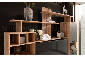 Гостиная "Мини-2" (графит - дуб крафт золотой)