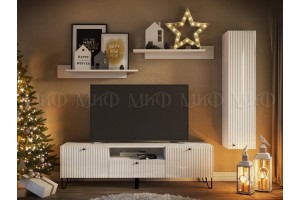 Гостиная "Оливия-10" (белый - белый глянец)