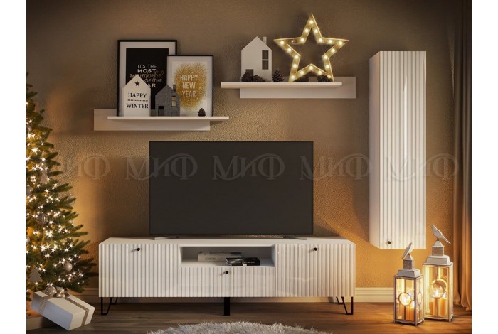 Гостиная Оливия-10 белый  - белый глянец