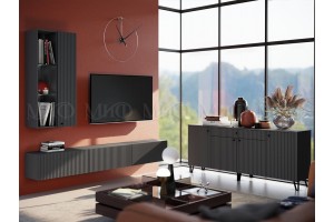 Гостиная "Оливия-2" (графит - графит софт)