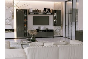 Гостиная "Оливия-3" (графит - графит софт)