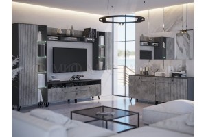 Гостиная "Оливия-4" (графит - мрамор глянец)