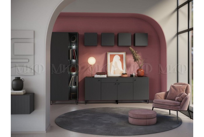 Гостиная Оливия-6 графит - графит софт