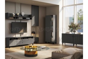 Гостиная "Оливия-8" (графит - графит софт)