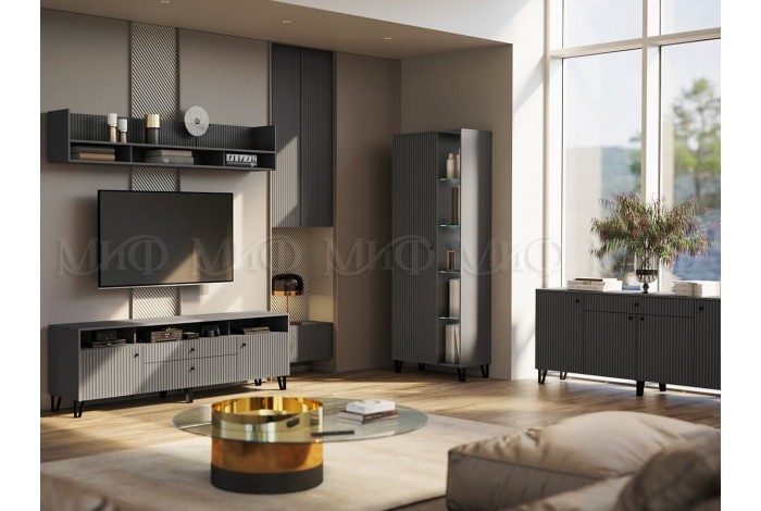 Гостиная Оливия-8 графит - графит софт
