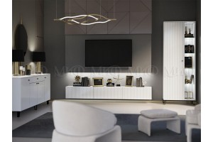 Гостиная "Оливия-9" (белый - белый глянец)