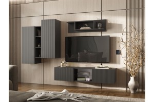 Гостиная "Оскар-1" (графит - графит софт)