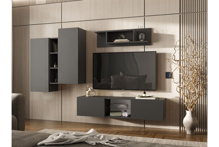 Гостиная Оскар-1 графит - графит софт