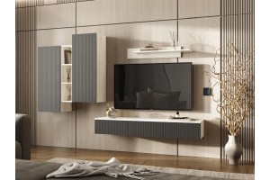 Гостиная "Оскар-2" (дуб крафт белый - графит софт)