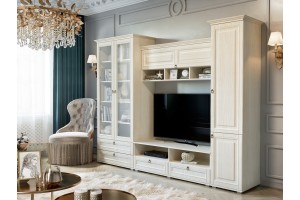 Гостиная "Престиж-1" вариант 1 (сандал светлый)