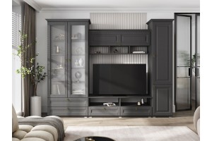 Гостиная "Престиж-1" вариант 1 (графит - графит структурный)