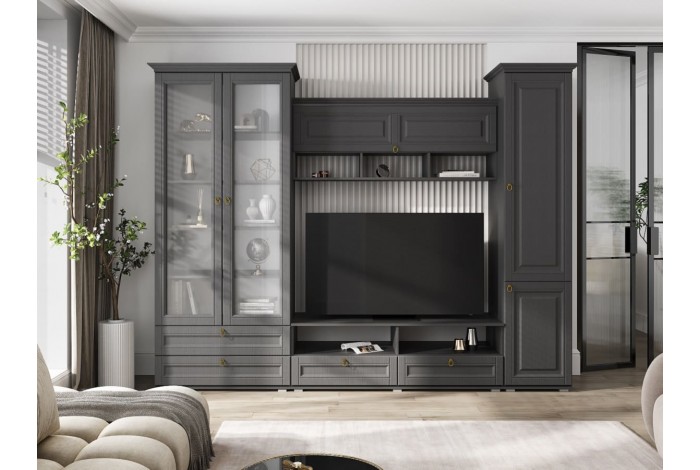 Тумба под ТВ Престиж-1 графит - графит структурный