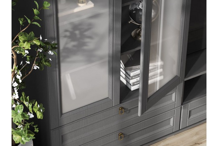 Тумба под ТВ Престиж-1 графит - графит структурный