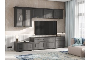 Гостиная "Престиж-1" вариант 5 (графит - графит структурный)