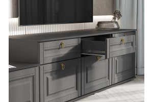 Гостиная "Престиж-1" вариант 5 (графит - графит структурный)