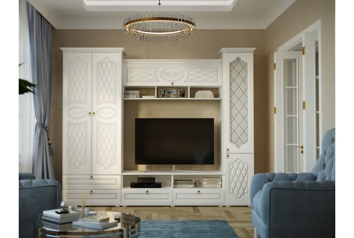 Гостиная Престиж белый - белый матовый