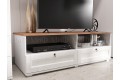 Тумба под ТВ Валенсия белый - орех - белый матовый