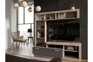 Гостиная "Ангара" центральная секция (дуб Юкон - графит)