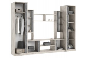 Гостиная "Атлантида-5" (дуб крафт серый - бетон темный)