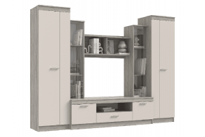 Гостиная "Атлантида-6" (дуб крафт серый - кашемир)