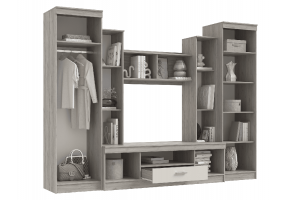 Гостиная "Атлантида-6" (дуб крафт серый - кашемир)