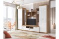 Гостиная Атлантида-6 дуб крафт золотой - белый глянец