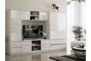 Гостиная "Челси - 1" (белый - белый глянец)