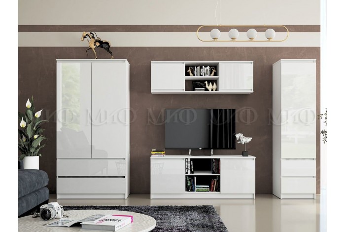 Гостиная Челси - 1 белый - белый глянец