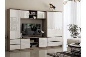 Гостиная "Челси - 1" (дуб сонома - белый глянец)