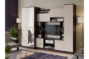 Гостиная "Флора" (дуб беленый - венге)