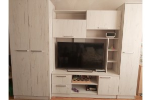 Гостиная "Флора" без зеркал (дуб крафт белый - дуб крафт белый)