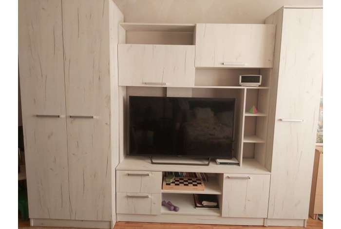 Гостиная Флора без зеркал дуб крафт белый - дуб крафт белый