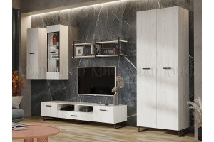 Гостиная "Нэнси LOFT" (дуб крафт белый - дуб крафт белый)