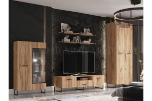 Гостиная "Нэнси LOFT" (дуб крафт золотой - дуб крафт золотой)