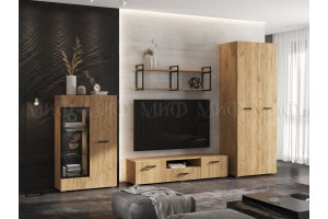 Гостиная "Нэнси NEW" (дуб крафт золотой - дуб крафт золотой)