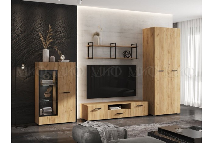 Тумба под ТВ 1600 Нэнси NEW дуб крафт золотой