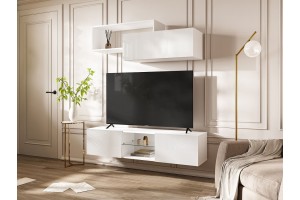 Тумба под ТВ "Норд" подвесная (белый - белый глянец)