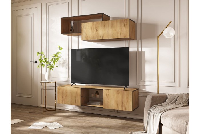 Тумба под ТВ Норд подвесная дуб крафт золотой - дуб крафт золотой