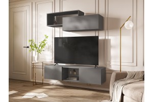 Тумба под ТВ "Норд" подвесная (графит - графит)