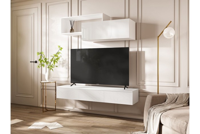 Гостиная Норд-2 белый - белый глянец