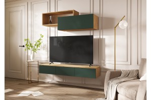 Гостиная "Норд-2" (дуб крафт золотой - изумруд)