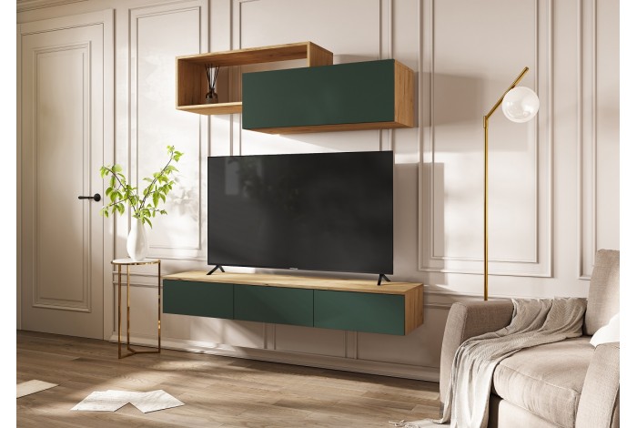 Полка Норд косметическая дуб крафт золотой - изумруд