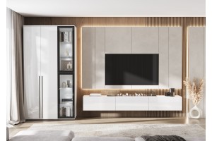 Гостиная "Норд" (белый - белый глянец)