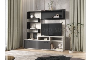 Гостиная "Рица" (дуб крафт белый - графит)