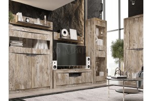 Гостиная "Ривьера" (дуб юкон - бетон темный)