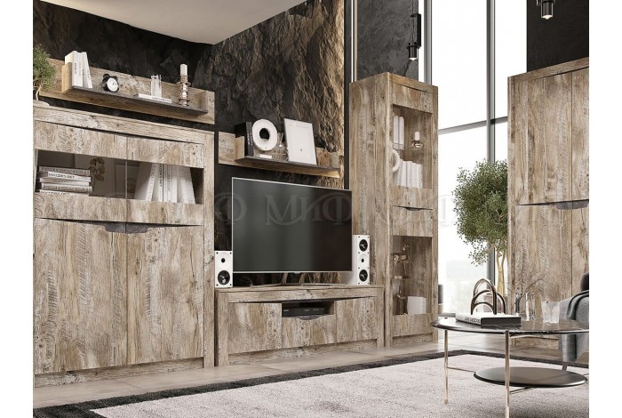 Гостиная Ривьера дуб юкон - бетон темный