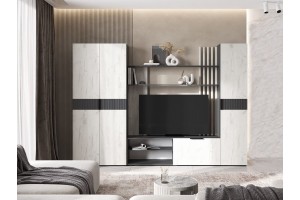 Гостиная "Роджина - 1" (графит - дуб крафт белый)