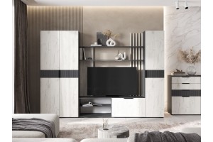 Гостиная "Роджина - 2" (графит - дуб крафт белый)